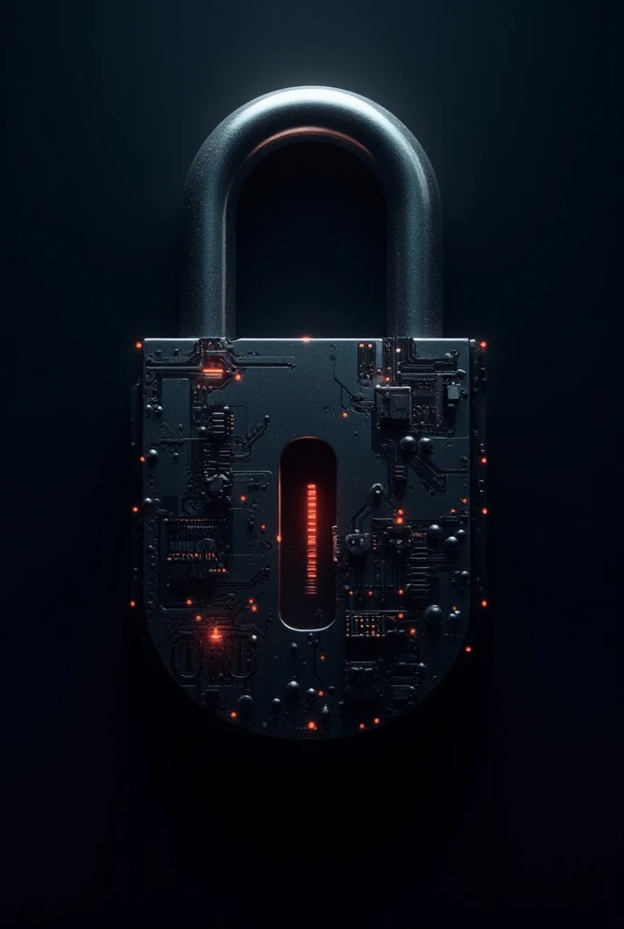 Create a padlock logo with hacker details 