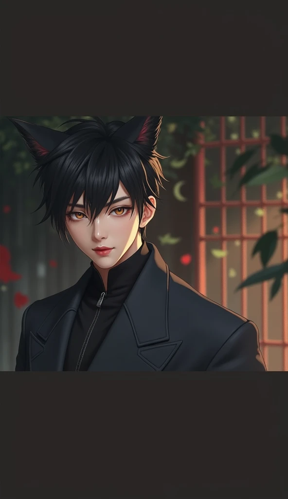 a handsome young man, 1 male, kumicho with 9 tails, beautiful detailed eyes, beautiful detailed lips, extremely detailed eyes and face, long eyelashes, Shinuazri style, Kumiho, fantasy design, expressive eyes, Eastern art, beautiful, aesthetic, spectacular...