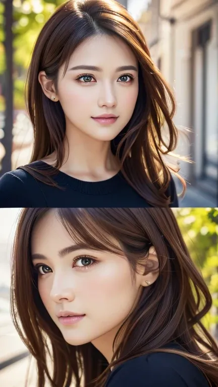 (Representative works:1.3)、(8k、Realistic、RAW Photos、Best image quality:1.4)、(30 year old mature woman)、Small face、Beautiful Face、(Realistic Face)、No makeup、Natural Makeup、light makeup、 (Dark brown hair)、Beautiful hairstyle、Realistic eyes、Beautiful details、...