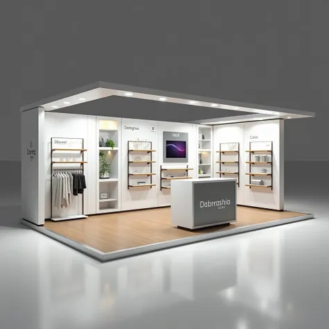 Side View – Left and Right

Illustrate how side panels will open or fold (e.g., to create a showroom-like space).

Display the position of racks and shelves on the inside.

Include a foldable counter that extends outward for customer interaction.

Show whe...