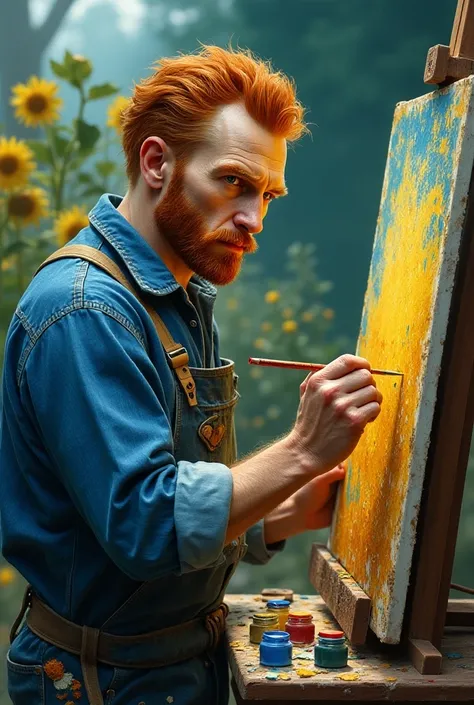 Vangogh in the act of painting