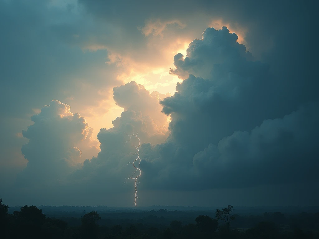 Ultra-realistic 8k image, Jonah A stunning image of a cloud or storm with lightning, symbolizing the presence of God