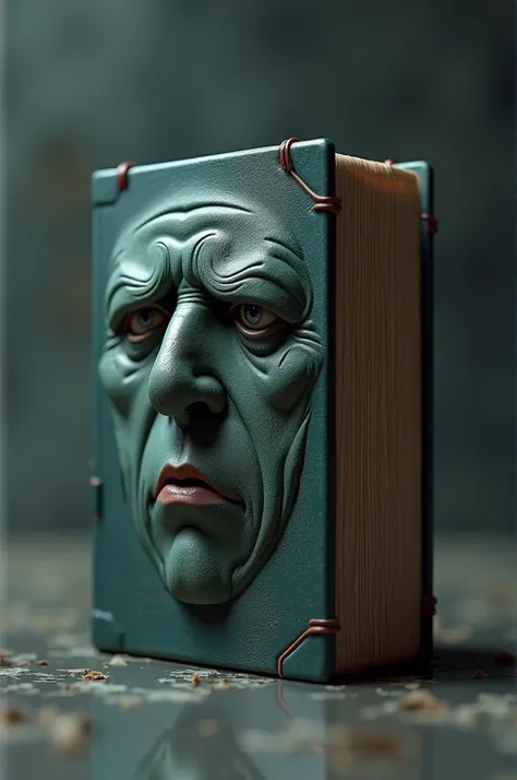 Create an image of hd and 3d book feeling sad 