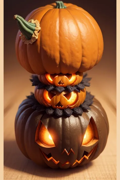 cute pumpkin monster for halloween high resolution,  is very detailed ,  textured skin , Retina display, 