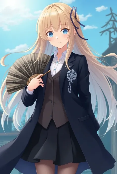 japanese anime girl 
Name: Elena

Physical Appearance:

Age: 
Hair: Long and blonde, with a healthy shine. They are usually left loose or tied into an elegant bun, with a few strands falling delicately around the face.
Eyes: Blue, expressive and captivatin...