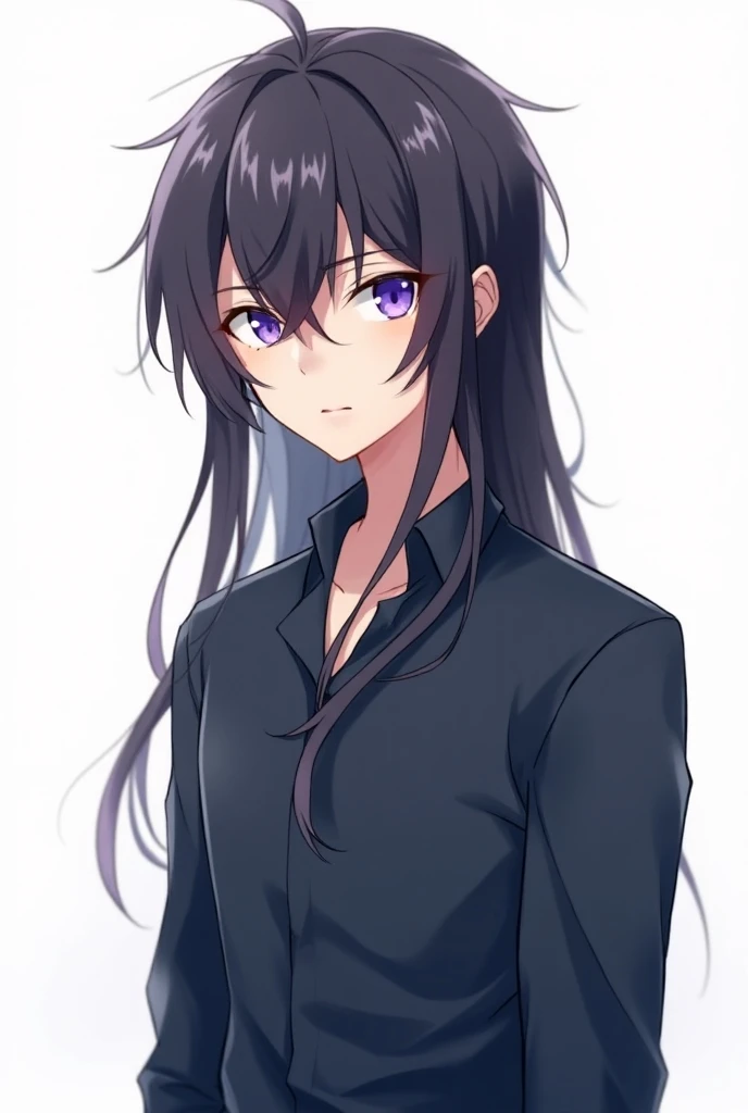 Male about 20 years old Bello tall long hair blankiso violet eyes, anime type

