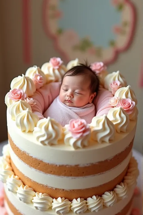 Baby girl in a cake