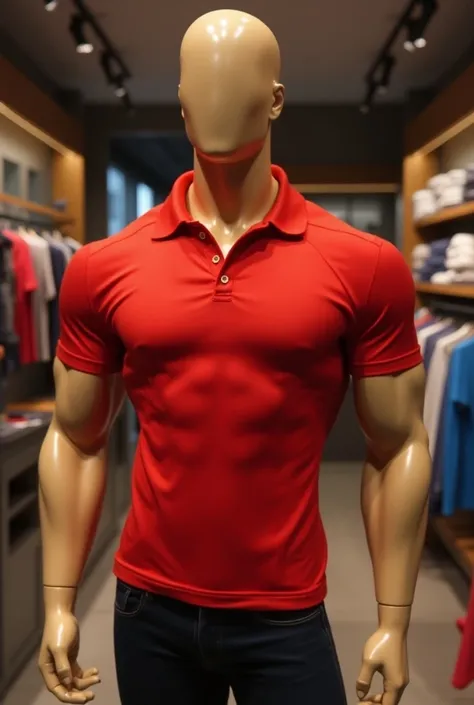 SeaArt Bot Txt2Img Studio 17:07:05  
mannequin bodybuilding no face color tan in store polo red male fitness full 