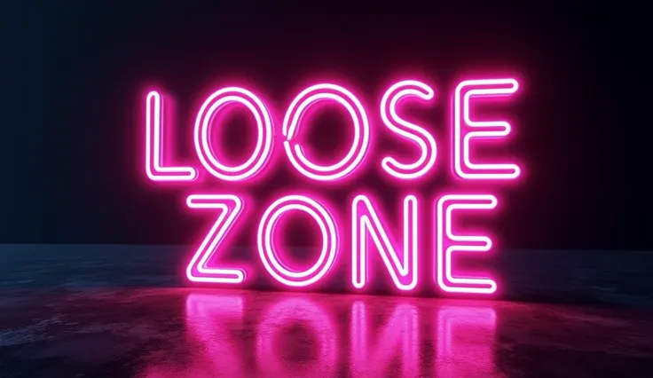  black background, neon color text,  Insert Text , text: Loose Zone 