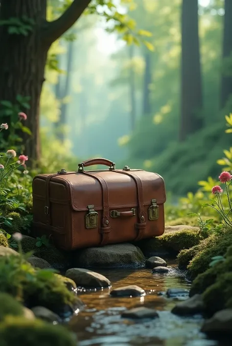 Make art with images of suitcase and nature