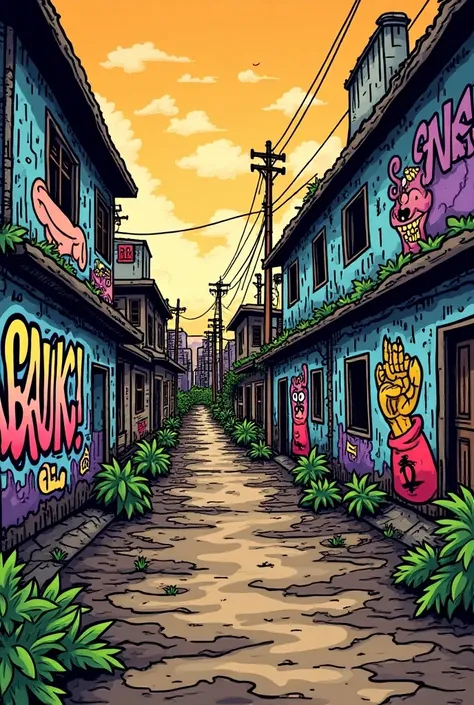 Graffiti coloring page in Ceilândia.