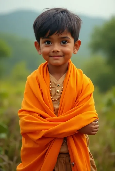 Hindu boy with bhagva dupatta