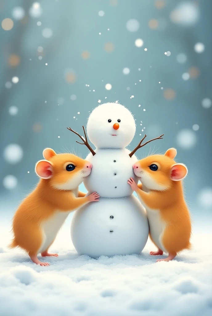 Live action style illustration
Golden hamsters
An image of making a snowman