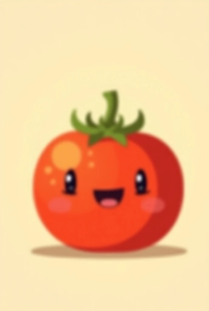 simple flat illustration, tomato smiling