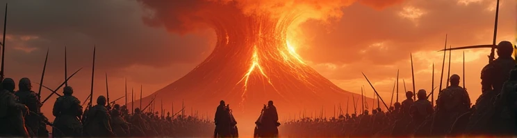 Lord of the Rings Lord of the Rings Doomsday Volcano，The magical world of Middle-earth，4K，Battle between Orcs and Humans 