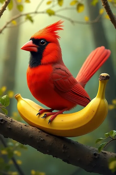 A picture of a banana as a cardinal 