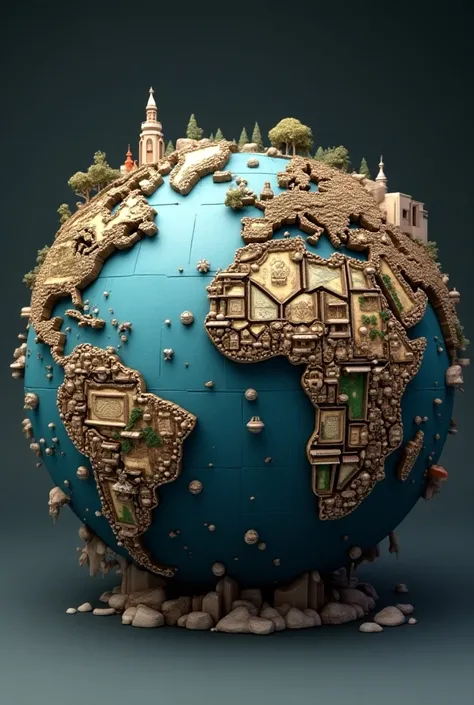 A globe with diverse cultures ultra realistic 