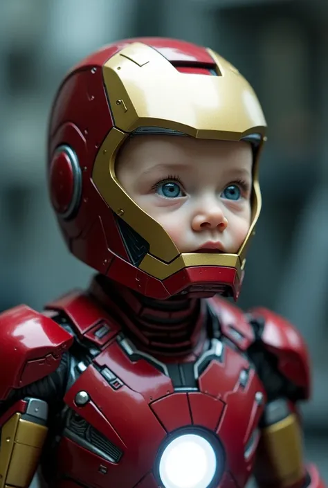 a baby in an ironman suit