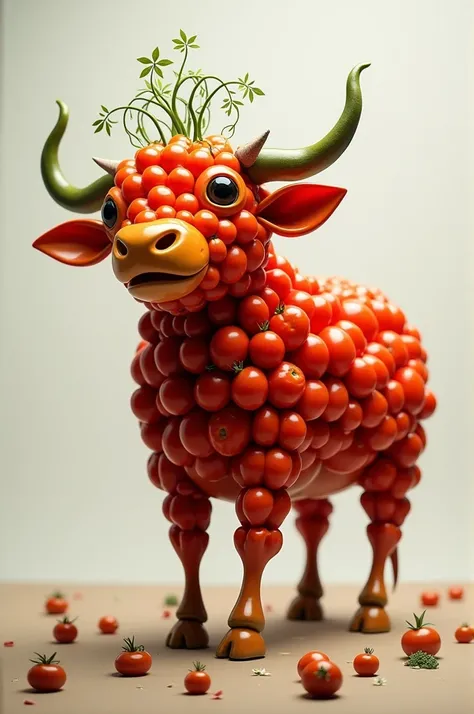 Went with a cow made of tomatoes.