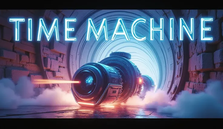 Here’s a prompt to generate a YouTube thumbnail for your video titled "The Time Machine":

---

A dynamic scene showing a sleek, futuristic time machine with glowing lights and mechanical gears, placed in the center of the image. The machine is emerging fr...