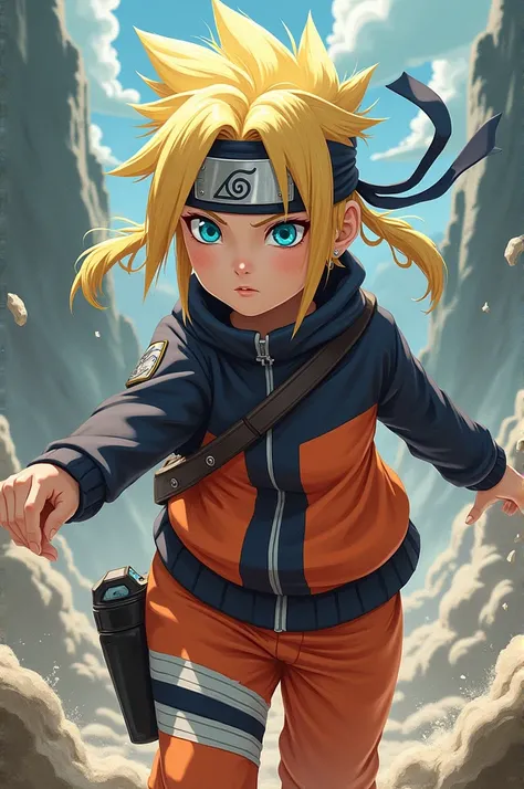 Make me a girl in the style of the manga Naruto