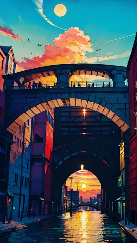 evening　sun　bridge