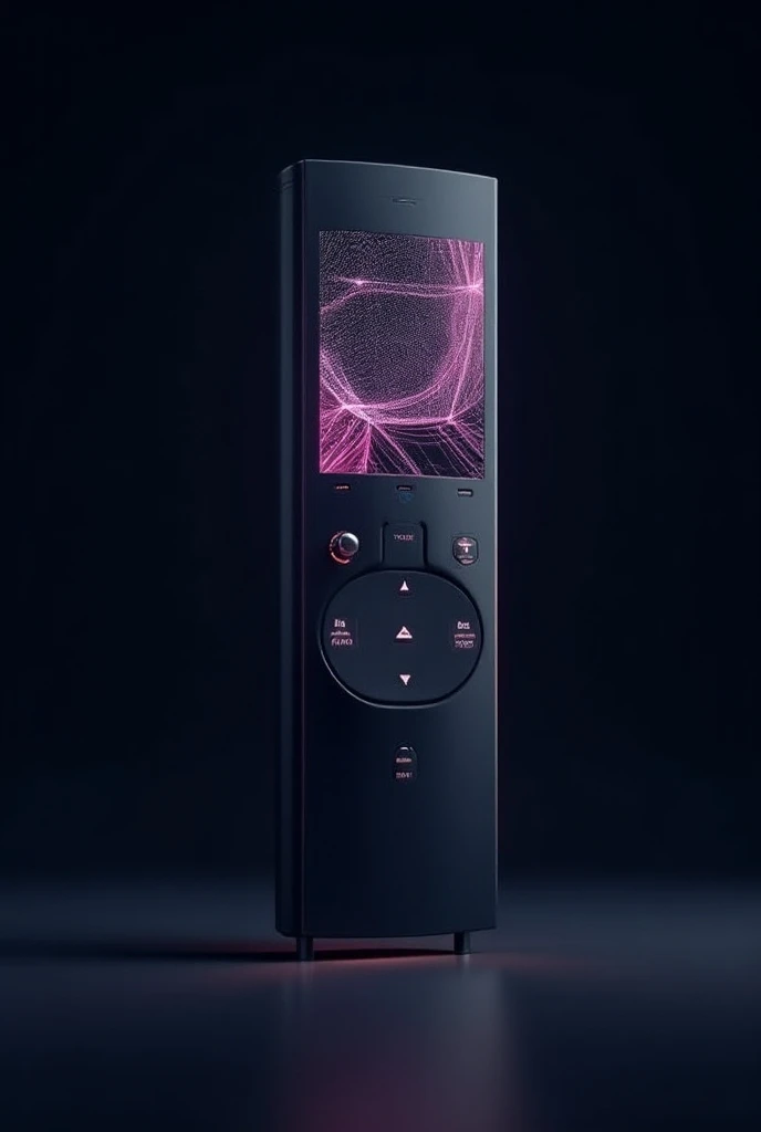 Picture of a television remote control with an Android cyber plasma screen 