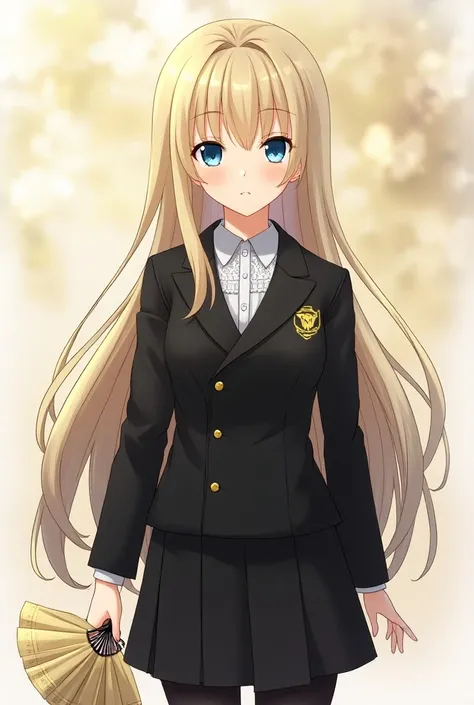 japanese anime girl 
Name: Elena

Physical Appearance:

Age: 
Hair: Long and blonde, with a healthy shine. They are usually left loose or tied into an elegant bun, with a few strands falling delicately around the face.
Eyes: Blue, expressive and captivatin...