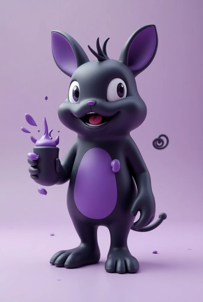 A unique mascot with matte black and matte purple which can represent my shakes brand with multiple emoticons 