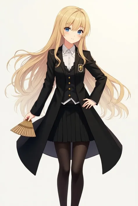 japanese anime girl 
Name: Elena

Physical Appearance:

Age: 
Hair: Long and blonde, with a healthy shine. They are usually left loose or tied into an elegant bun, with a few strands falling delicately around the face.
Eyes: Blue, expressive and captivatin...