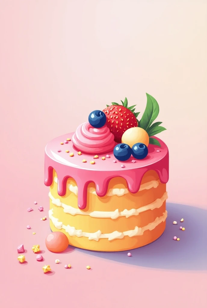 Vector image of cake with complementary coloring 