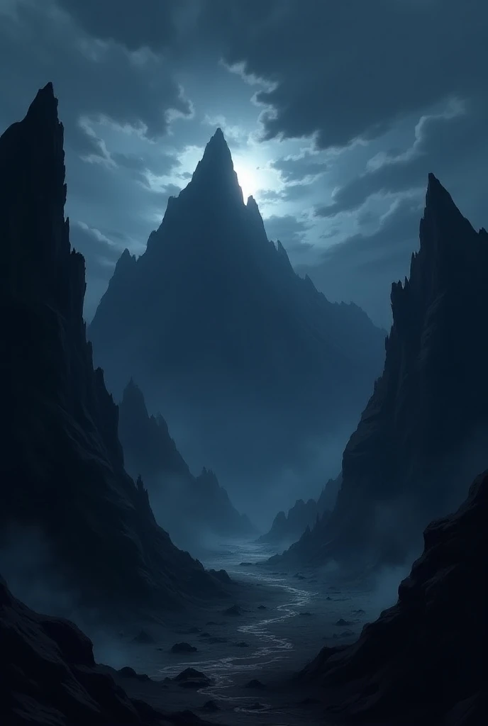 an anime-style landscape with a dark vibe