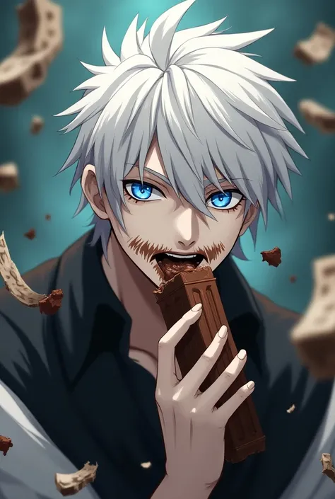 Create Gojo from Jujitsu Kaisen by eating a KitKat (chocolate)