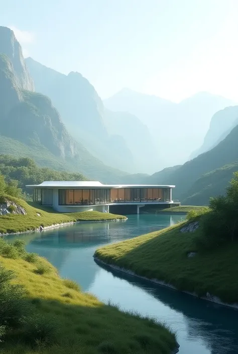 Create this exact building landscape view 