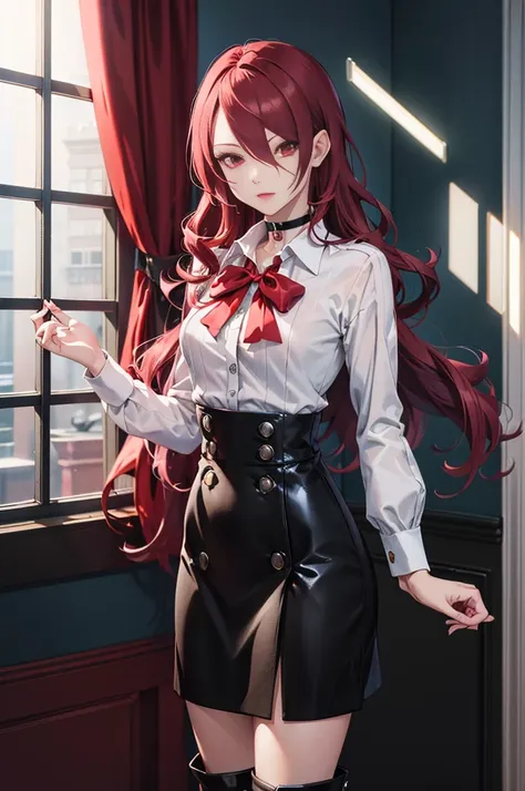 the best quality , ( masterpiece :1.3),  cinematic lighting , ultra-detail, (highres:1.1), mitsuru kirijou, long dark red hair, ...