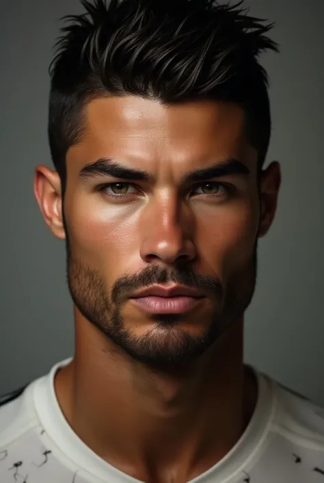 Ronaldo with mustache and beard 

