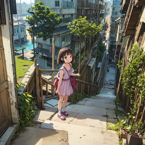 
(masterpiece、Detailed Anime)、((Three cute girls、Three elementary school girls、Summer clothes、にぎやかでfun))、( old and dirty stairs in the housing complex、Abandoned Port Town、Battleship Island:1.2、Vending machines、garbage、Use waterways)、(Poor conditions)、(smil...