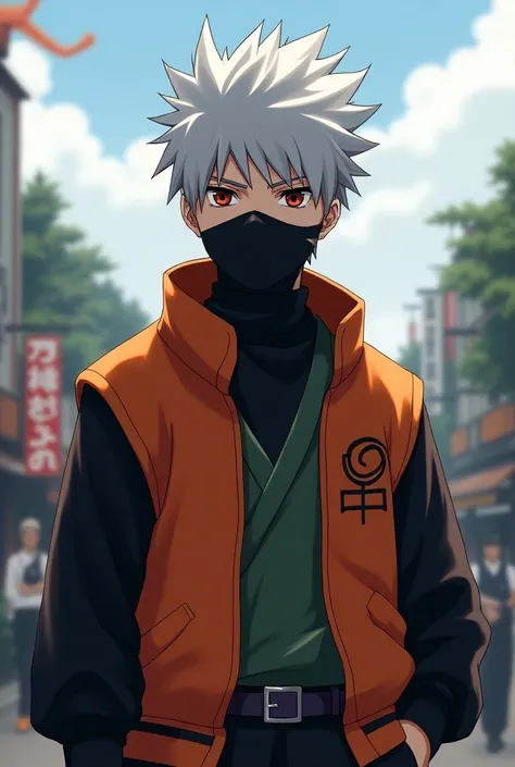 kakashi Hatake wearing boruto uzumaki outfit