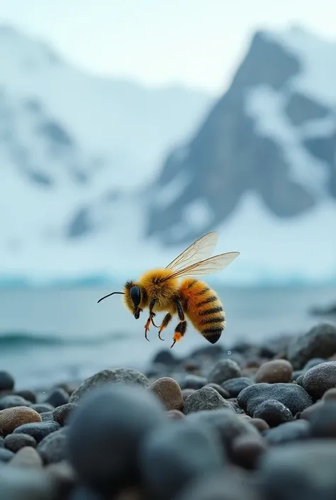 Shore bee with Rosin in the Alaskan cold
