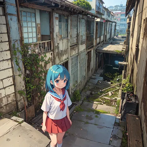 
(masterpiece、Detailed Anime)、((Three cute girls、Three elementary school girls、Summer clothes、にぎやかでfun))、( old and dirty stairs in the housing complex、Abandoned Port Town、Battleship Island:1.2、Vending machines、garbage、Use waterways)、(Poor conditions)、(smil...