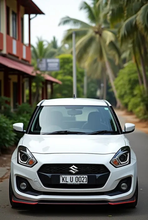 New  maruti suzuki white swift vxi Kerala is KL 24 U 0021 modified car Ai photos