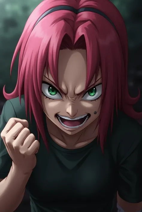 Inner sakura haruno from naruto,,dangerlaugh,enemy face
