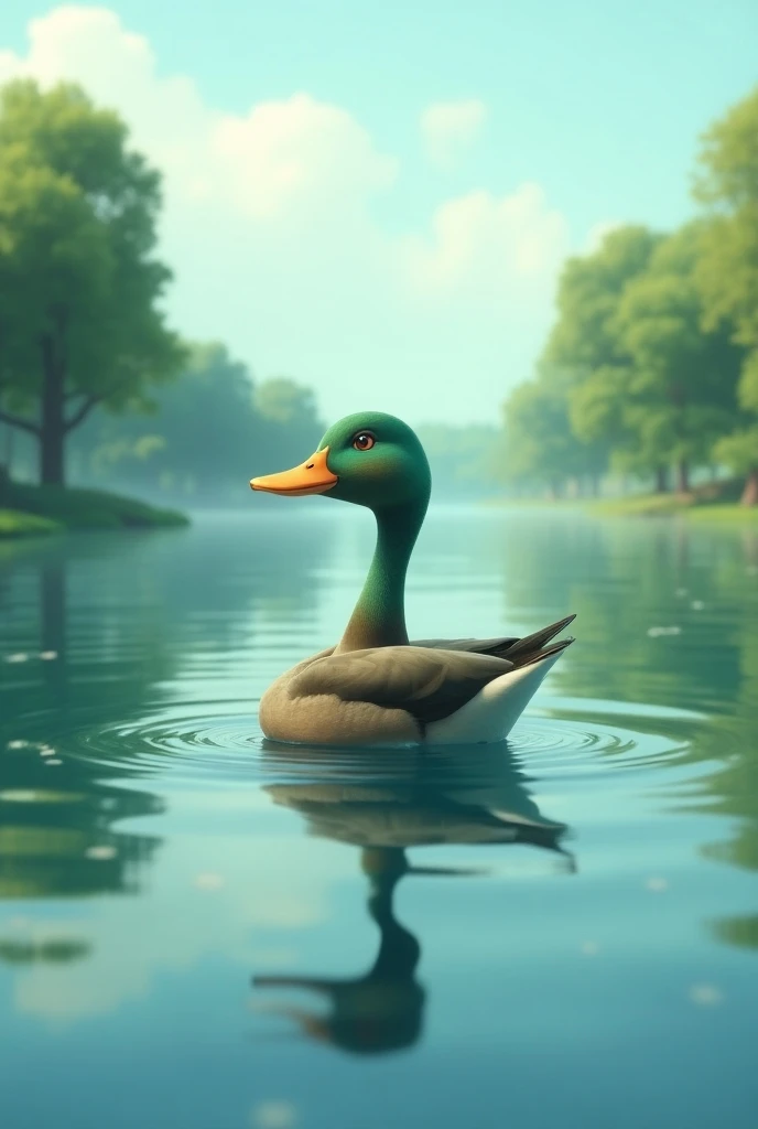 Duck in lake