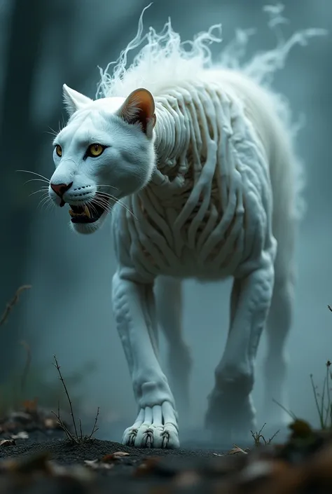 White panther mix with skeleton 