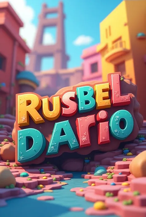 Give me an image of the name  "Rusbel Dario" in the style of the name Roblox?
