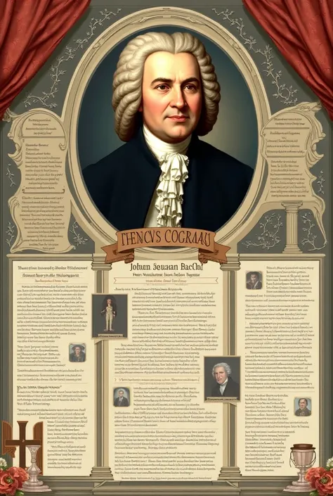 prepare an infographic that presents his biography of Johann Sebastian Bach 
