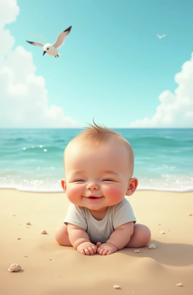 Baby boy in the beach