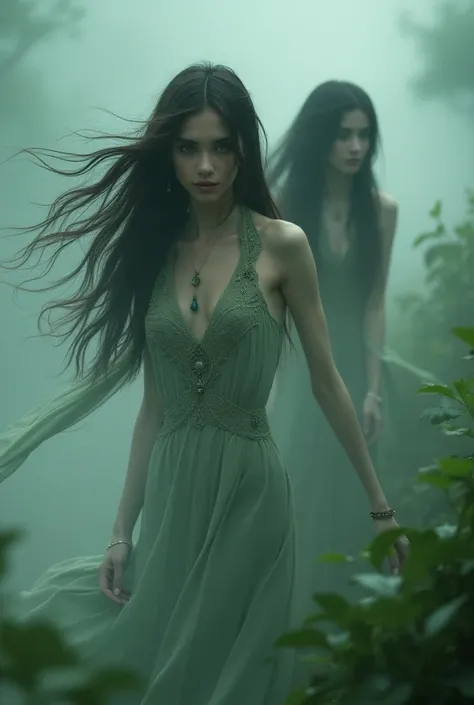 Sisters of thr mist.  Beatuiful women all dark hair green eyes beautiful young women. They are witchs and love magic.  They are pure beauty and no man can resist them.