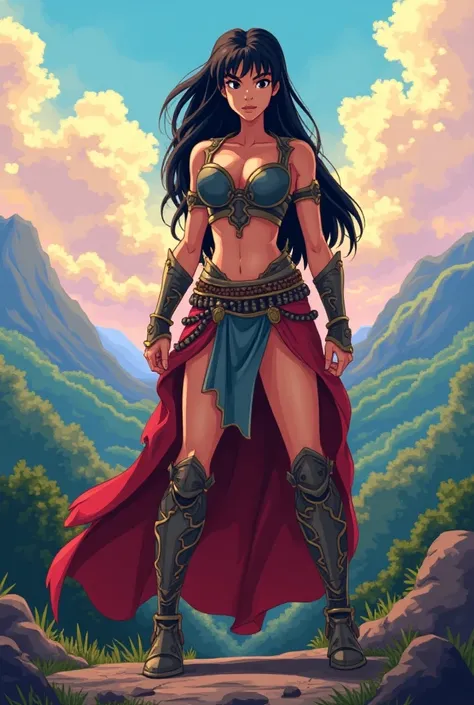 Diney Pixer Style Pixel Xena full-body warrior princess anime