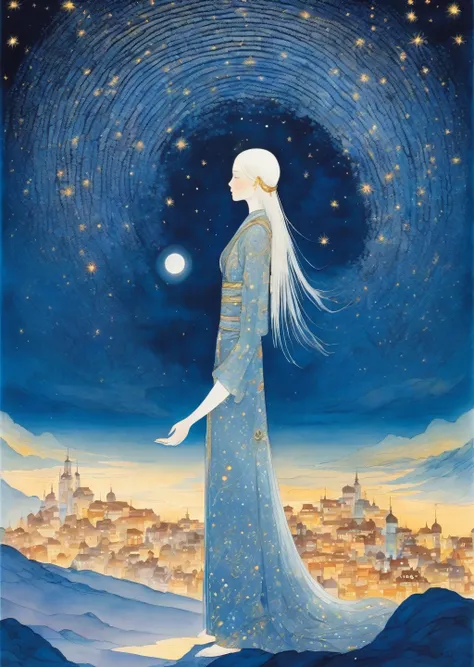 woman、 beautiful surreal night Milky Way dreamy , Folklore,   magic, Orientalism , Romanticism
(Illustration：Kay Nielsen、 Ryan McGinley 、Pipilotti Cross )